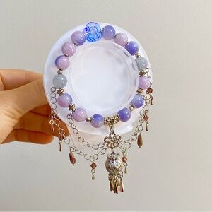 3/$20 Handmade Original Design Purple and Blue Beaded Bracelet with Charms